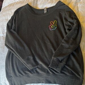 Charcoal Peace Sign Sweatshirt 2X